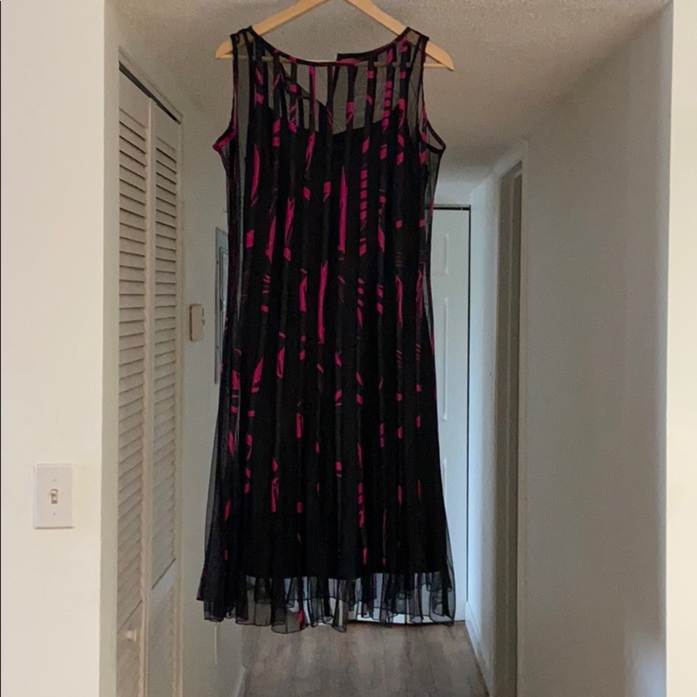 Black dress with pink details